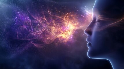 Obraz premium Soft waves of mystical energy shimmering with psychic power