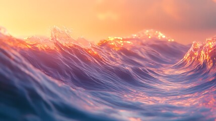 Glowing mystical waves with gentle flows of psychic energy