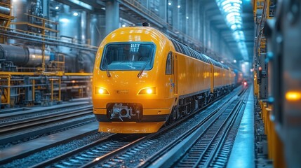 Naklejka premium Illuminated hydrogen and ammonia industrial plant at dusk in a bustling chemical zone
