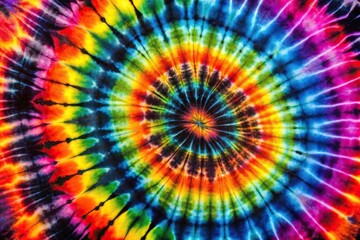 Tie dye pattern in reverse black and rainbow colors