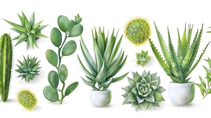 Fototapeta premium Diverse collection of stunning succulents and cacti