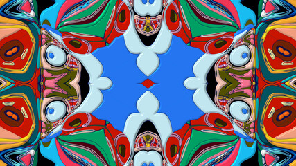 Colorful symmetrical abstract kaleidoscope background pattern for summer 