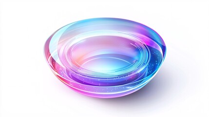 A vibrant 3D hologram featuring cutting-edge technology elements and a sleek design, set against a white background.