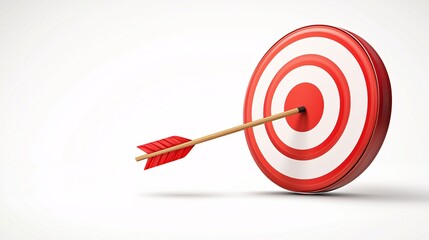 graphic depicting an arrow striking the center of a distinct target, set against a white background for impact.