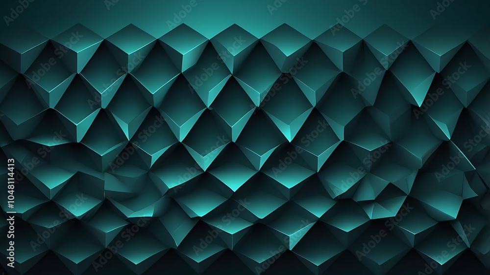 Poster digital artwork featuring a geometric pattern with a three dimensional effect. the layout consists o