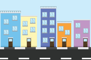 colorful buildings theme background, vector file