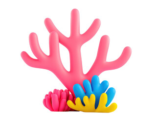 Obraz premium Colorful Coral Reef in 3D Style
