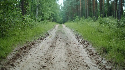 Obraz premium Explore the serene pathways of nature a journey through the tranquil forest trails surrounded by lush greenery