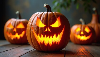 Time-lapse capturing the step-by-step pumpkin carving process from start to finish creating a spooky Halloween masterpiece.