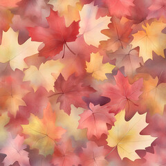 Fototapeta premium Detailed watercolor pattern of autumn leaves