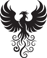 Fototapeta premium Majestic Phoenix Silhouette Vector - Symbol of Rebirth and Power
