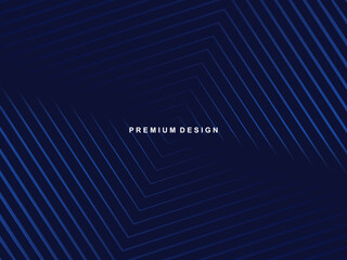 Dark blue background. Modern line curve abstract presentation background. Luxury paper cut background. Abstract decoration, halftone gradient, 3d Vector illustration. Blue lines form an abstract squar