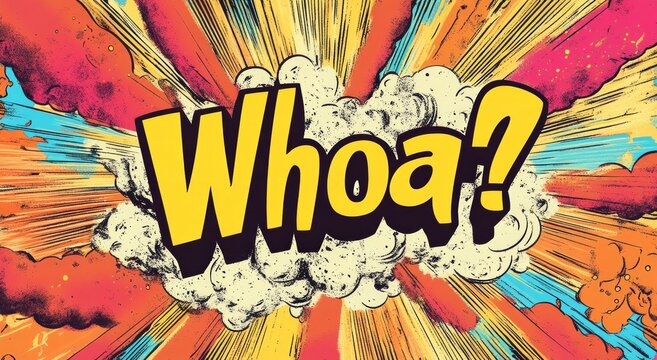 Colorful Comic Word: "Whoa!" in Bright Colors