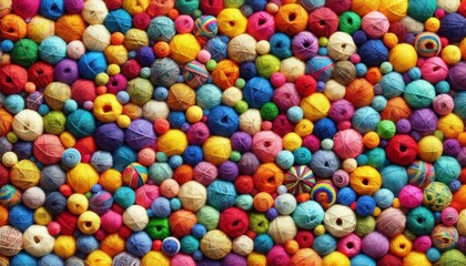 カラフルな毛糸玉の背景