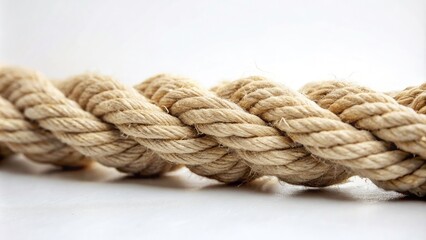 Fototapeta premium Minimalist Close-Up of a Rope on White Background for Text and Graphics Space