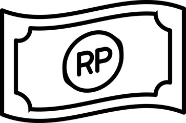 Rupiah Money Icon in Outline Style