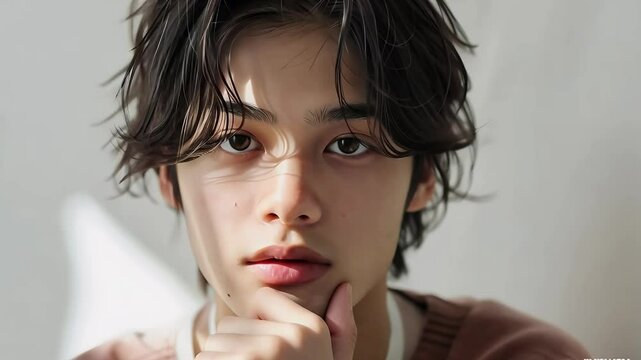 肌が気になる若い男性 AI