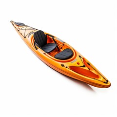 Bright Orange Kayak Isolated on White