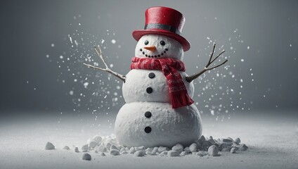 3D Snowman  isolated on white background