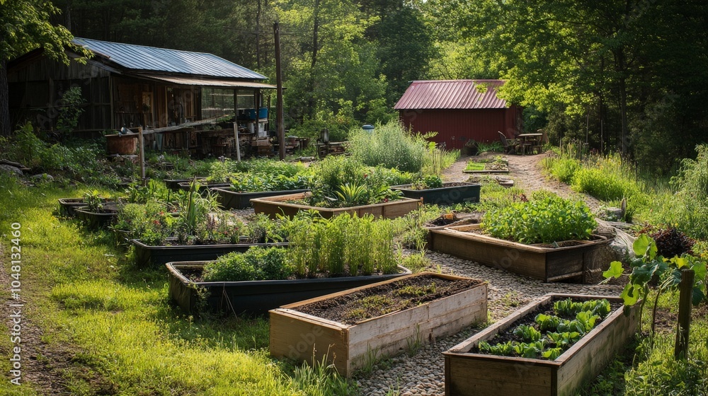 Poster a biodynamic farm practicing regenerative methods, using natural cycles and composting to create a c