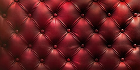 Fototapeta premium Elegant Red Upholstery with Button Details