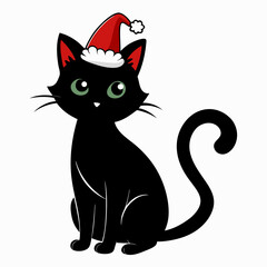 Christmas Cat Black silhouette