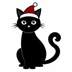 Christmas Cat Black silhouette