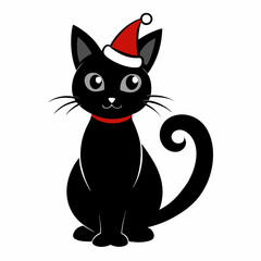 Christmas Cat Black silhouette