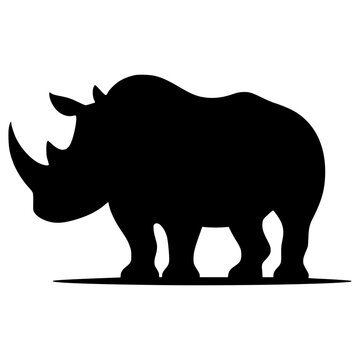 recommend clip art: A rhino or rhinoceros silhouette isolated on white background 