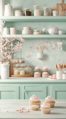 National Day of Vanilla Cupcake for Banner, Mockup Template, Flyer, for Social Media and Advertising