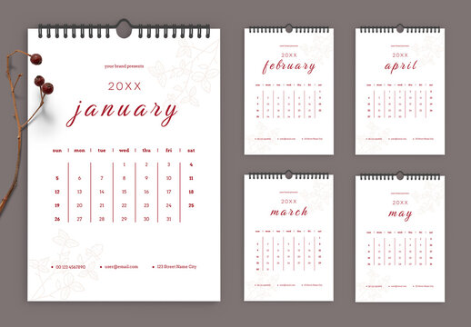 Calendar Design Minimal Layout
