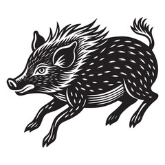 wild javelina Freedom Runner Silhouette Vector Design