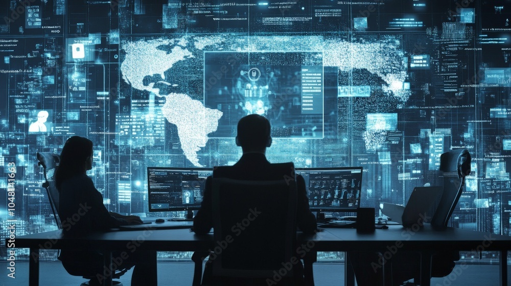 Poster a cybersecurity training program being conducted remotely, teaching employees how to recognize and a
