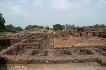 monastery no 1B of ancient excaveted ruins of nalanda university, bihar, india
