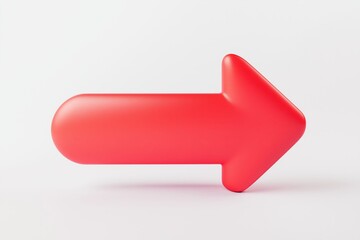 A bright red triangular play button, 3D rendered with glossy and smooth surfaces, pointing right