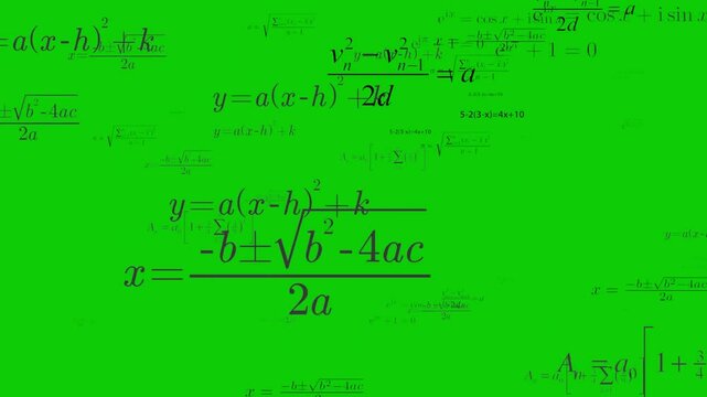 Math Equations Background Animation - Green Screen