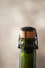 Close up of a bottle of champagne