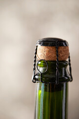 Close up of a bottle of champagne