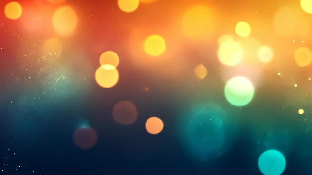 A blurred background of colorful lights creates a festive and celebratory atmosphere
