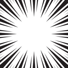 Obraz premium Manga comic explosion, motion or movement effect, vector background. Manga anime cartoon radial speed lines and abstract pattern for comic book burst, flash ray or explode bang action