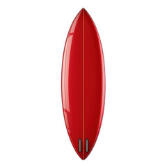 Bright Red Surfboard on a Black Background