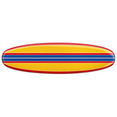 Colorful Surfboard with Bold Stripes
