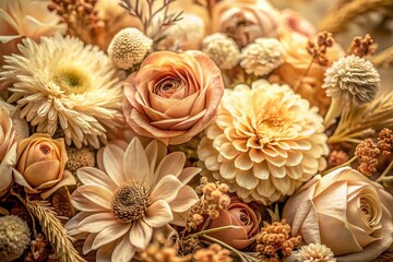 Abstract Beige Grungy Floral Background - Elegant Textures for Creative Projects