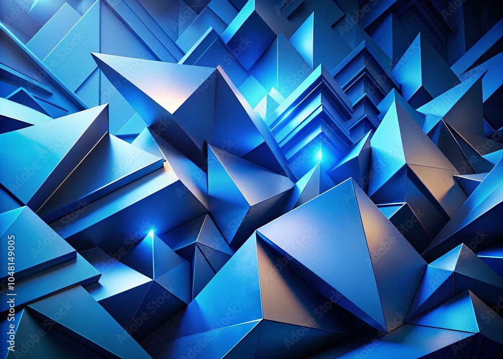 Poster abstract blue geometric background with depth of field for modern design projects