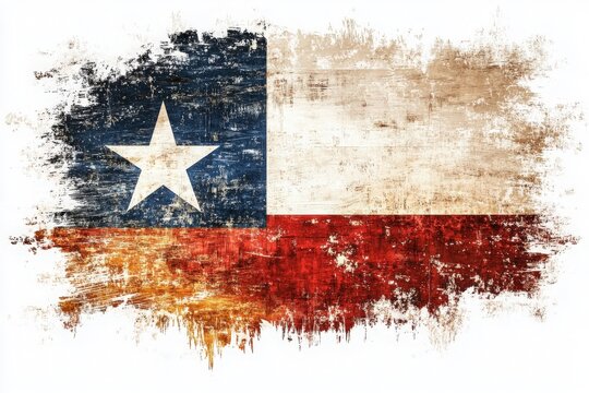 Grunge flag of Texas on white background