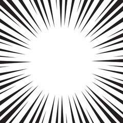 Obraz premium Manga comic explosion, motion or movement effect, vector background. Manga anime cartoon radial speed lines and abstract pattern for comic book burst, flash ray or explode bang action