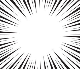 Obraz premium Manga comic explosion, motion or movement effect, vector background. Manga anime cartoon radial speed lines and abstract pattern for comic book burst, flash ray or explode bang action