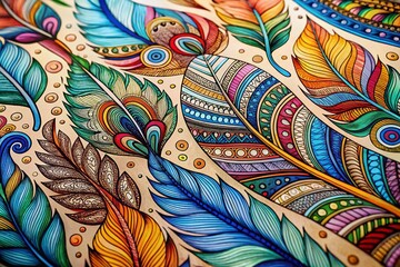 Abstract Feather Patterns for Coloring Pages - Creative Art Inspiration