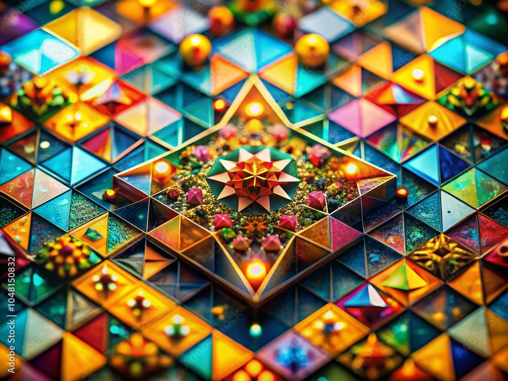 Poster abstract geometric pattern in tilt-shift style for modern design projects