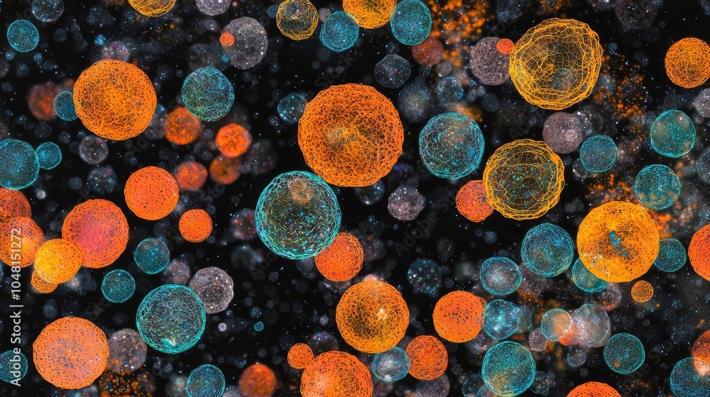 Poster 3d visualization of multiplying stem cells